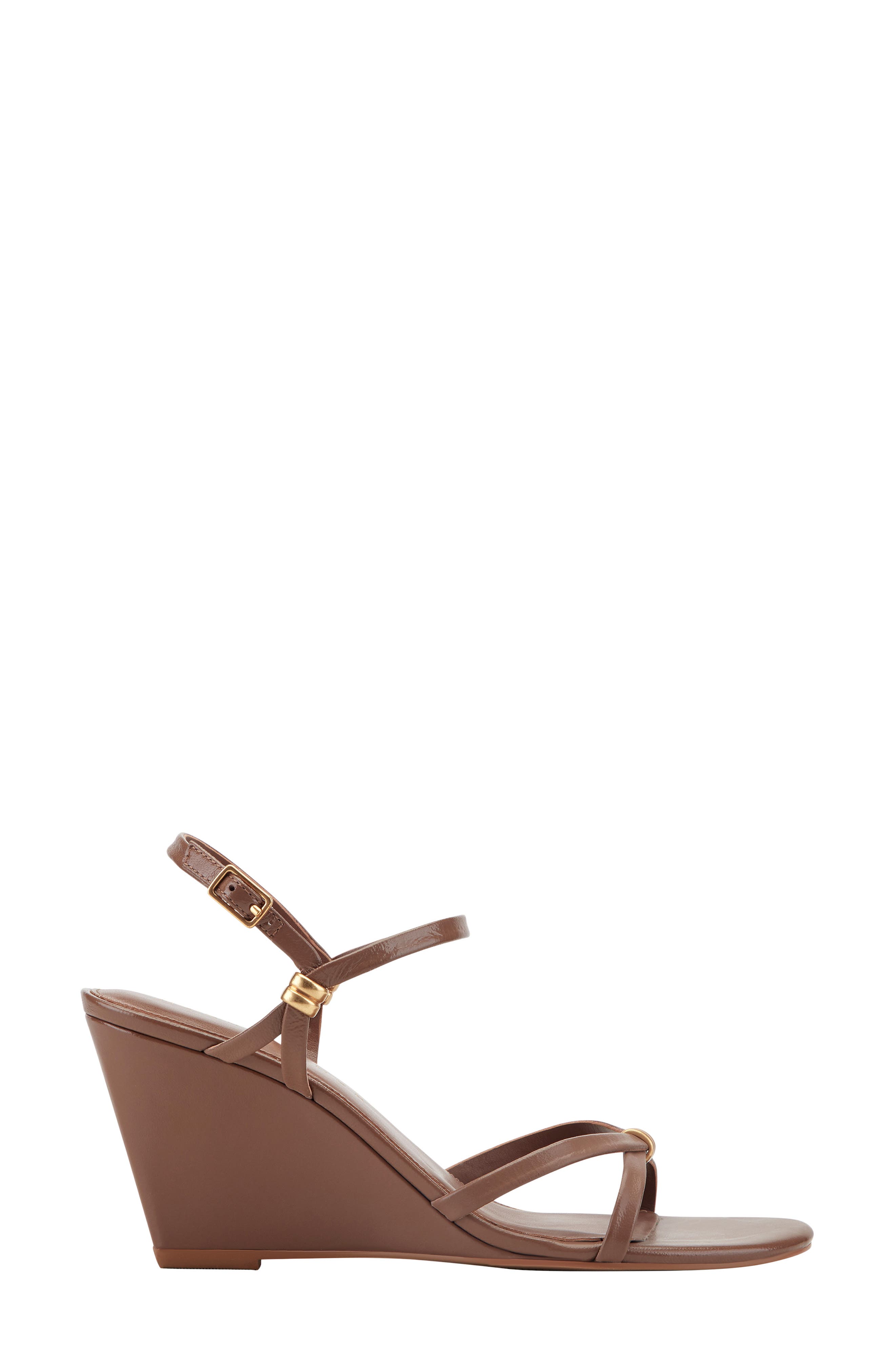 Marc Fisher LTD Faithy Slingback Wedge Sandal, Alternate, color, Dark Brown