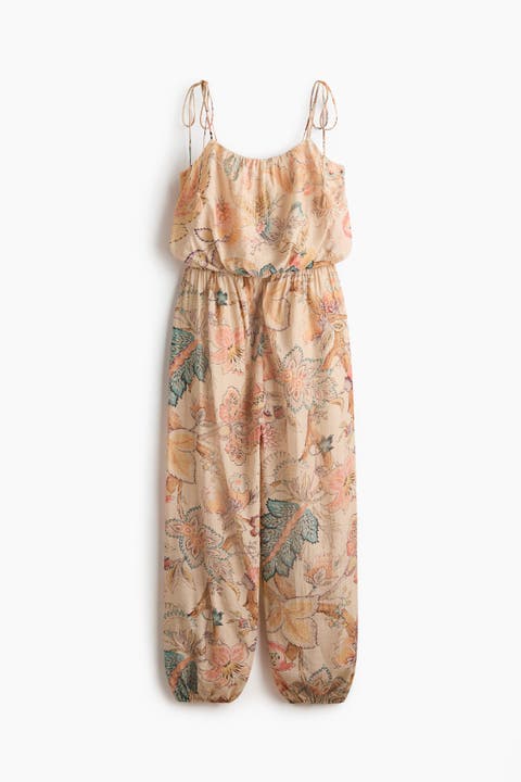 Balloon-leg Tie-strap Jumpsuit