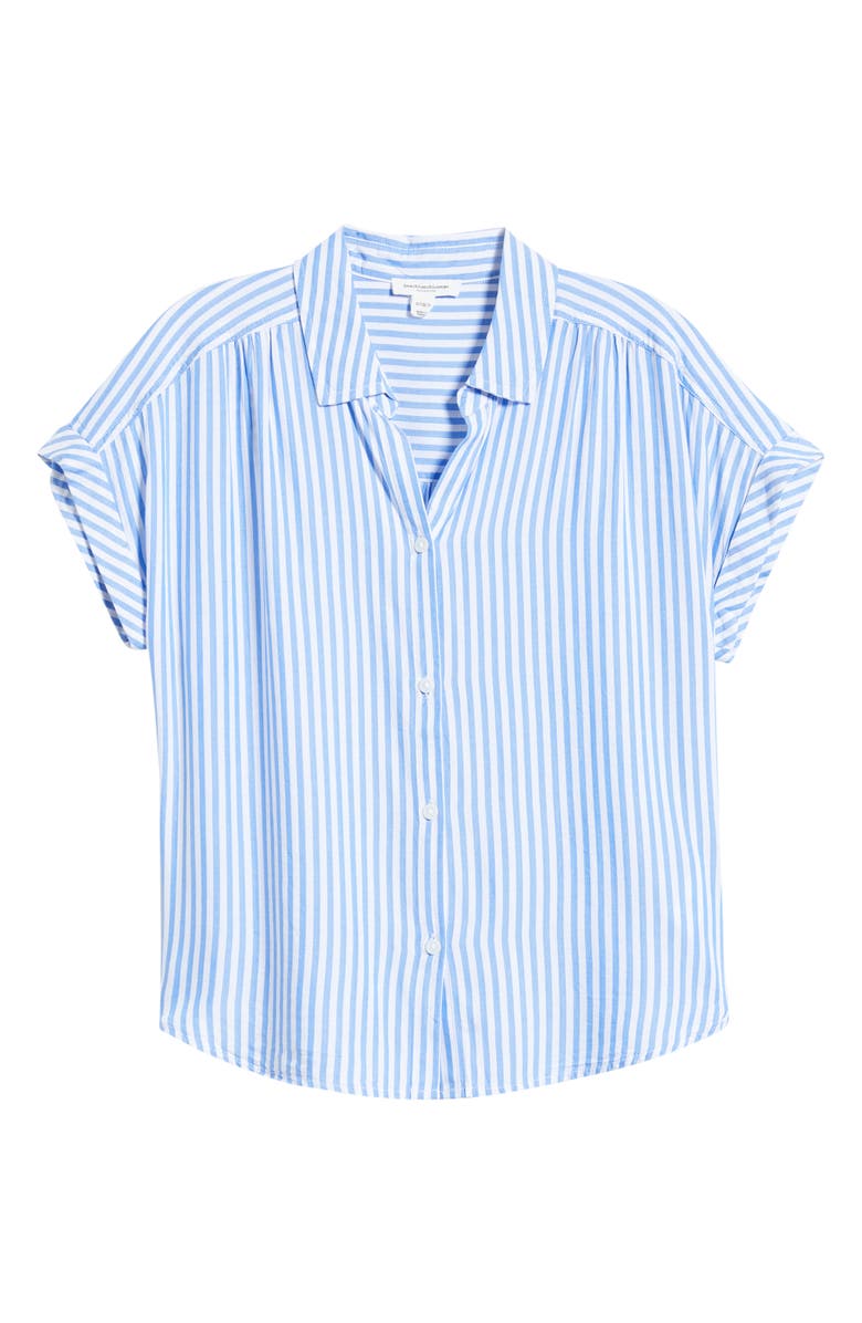beachlunchlounge Darby Short Sleeve Button-Up Shirt, Main, color, Blue Ice