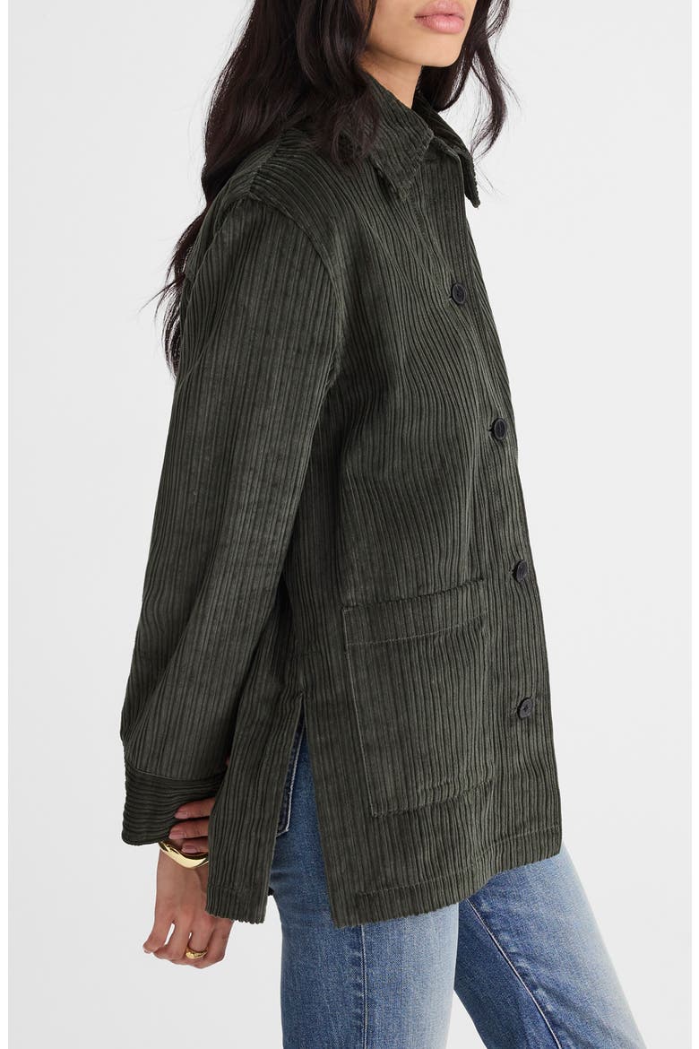 Variegated Corduroy Chore Jacket, Alternate, color, GRAPHITE GREEN