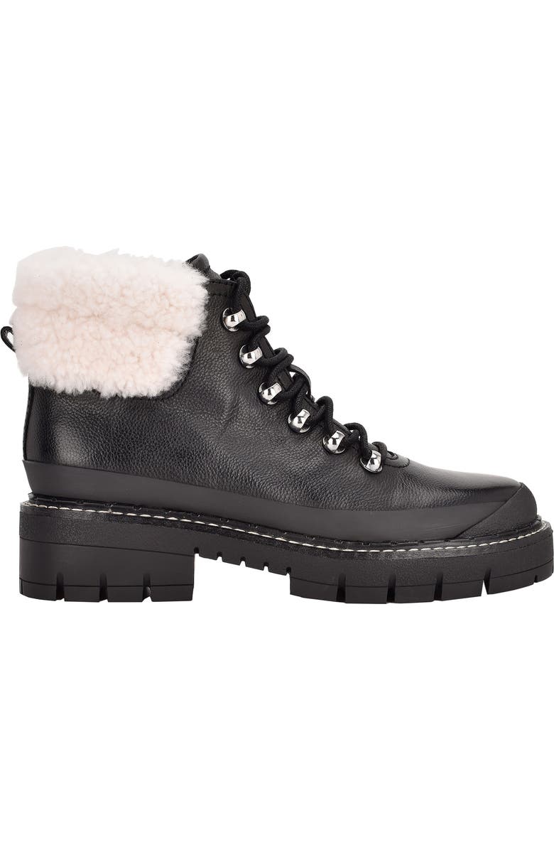 Marc Fisher LTD Cade Genuine Shearling Cuff Lace-Up Boot, Alternate, color,