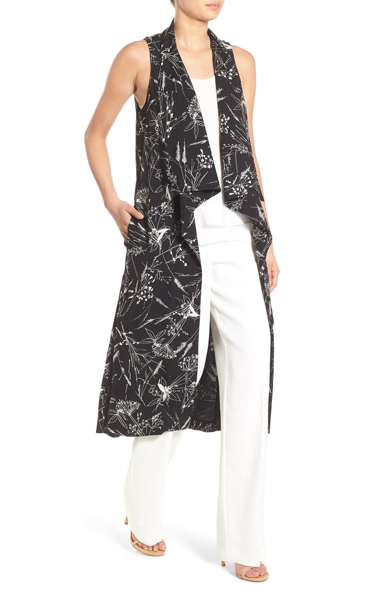 Chelsea28 Olivia Palermo + Chelsea28 Floral Print Long Vest, Alternate, color, 