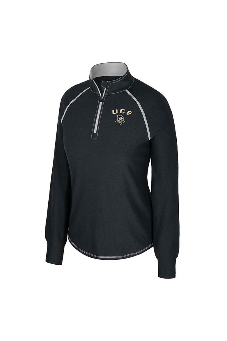 Women's Colosseum Black UCF Knights Bikram Raglan Quarter-Zip Top, Alternate, color, Black