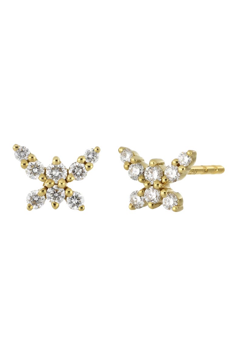 Diamond Butterfly Stud Earrings (Nordstrom Exclusive), Main, color, 18K YELLOW GOLD