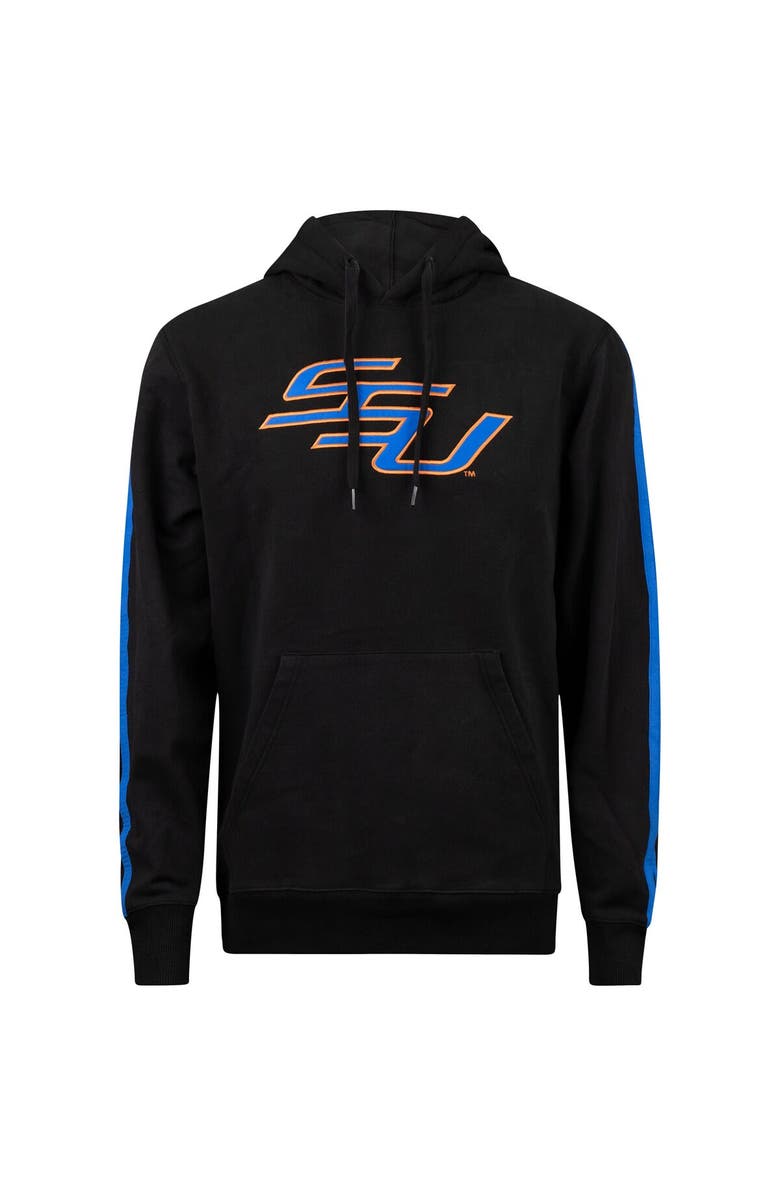 FISLL Men's FISLL Black Savannah State Tigers Oversized Stripes Pullover Hoodie, Alternate, color, 