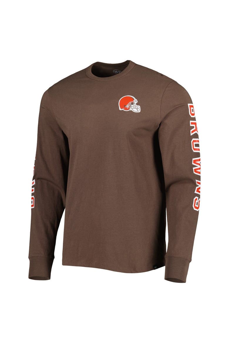 Men's Cleveland Browns '47 Brown Franklin Long Sleeve T-Shirt, Alternate, color, Brown
