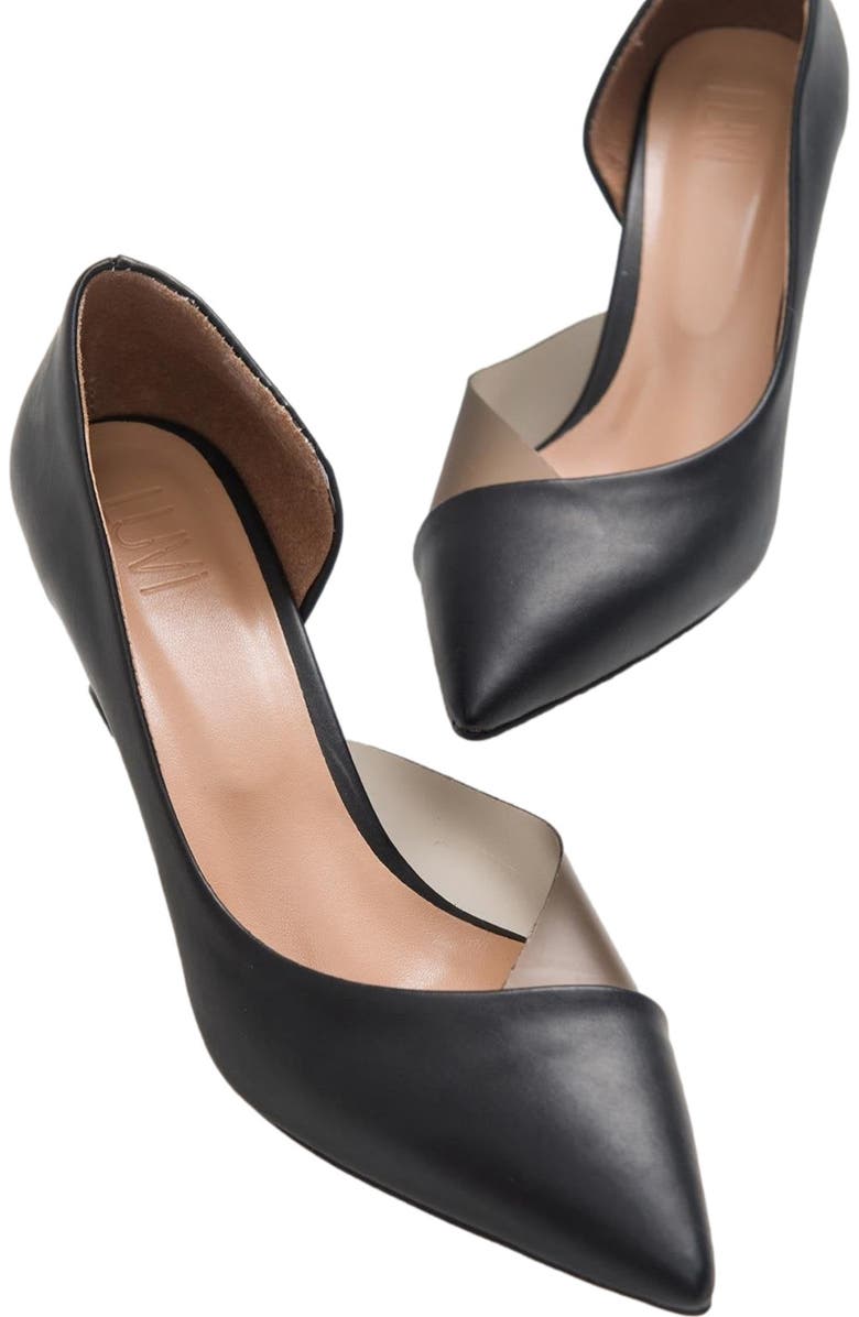 Prologue Shoes Vera Pointed Toe Pump, Main, color, Black Faux Leather