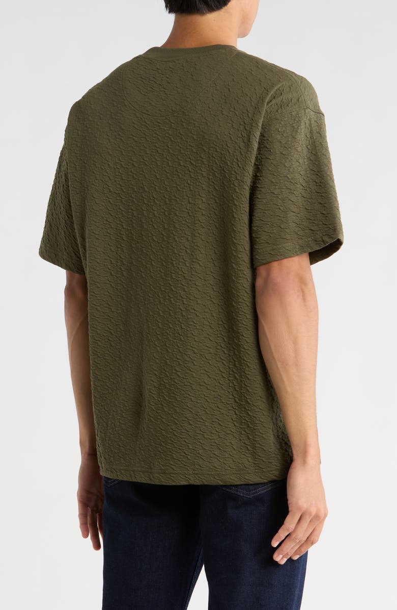 DENIM AND FLOWER Coord Textured Short Sleeve T-Shirt, Alternate, color, Olive