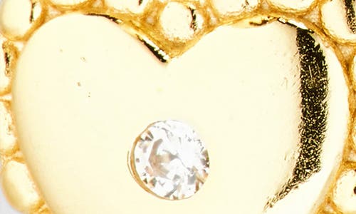 Argento Vivo Pavé Crystal Heart Drop Huggie Hoop Earrings