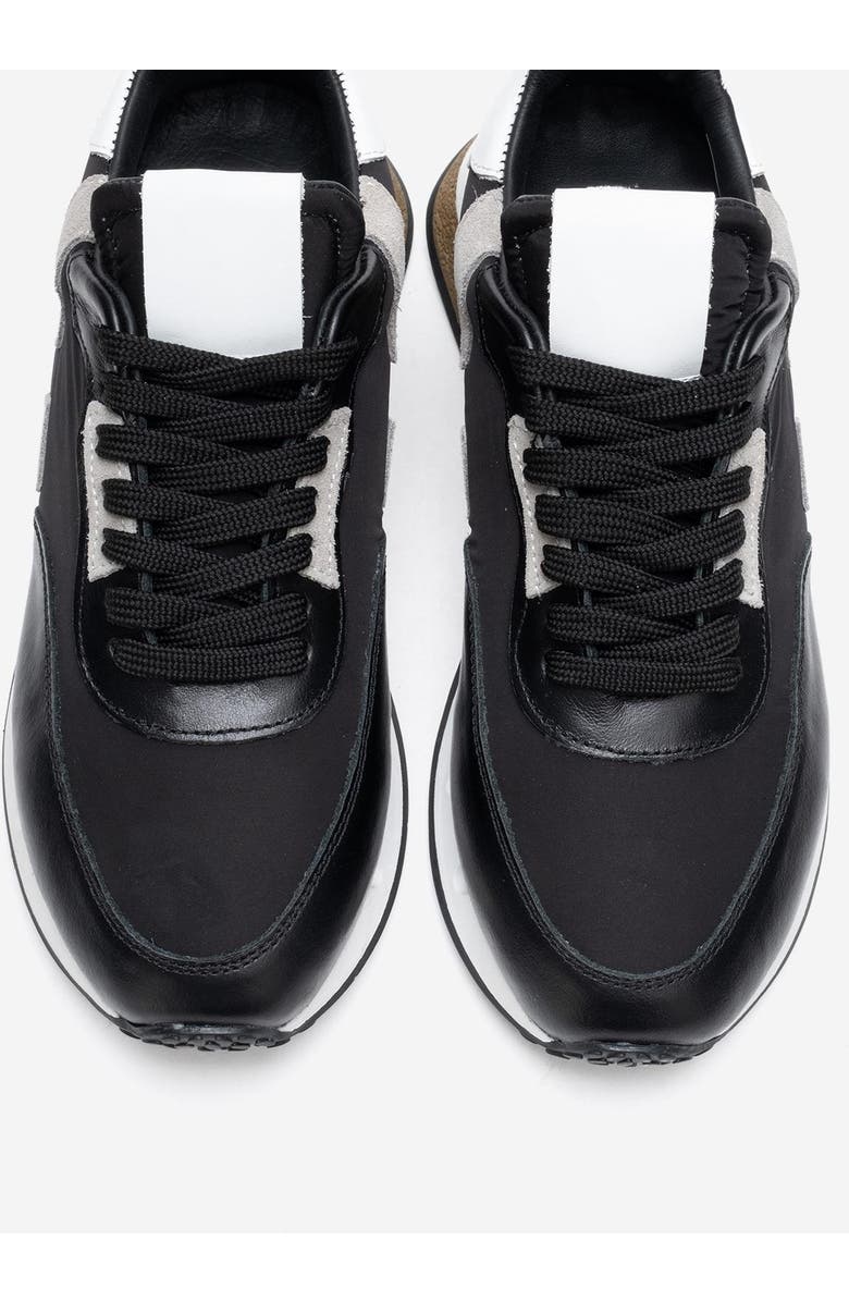 Forever & Always Shoes Vian Leather Platform Sneaker, Alternate, color, Black