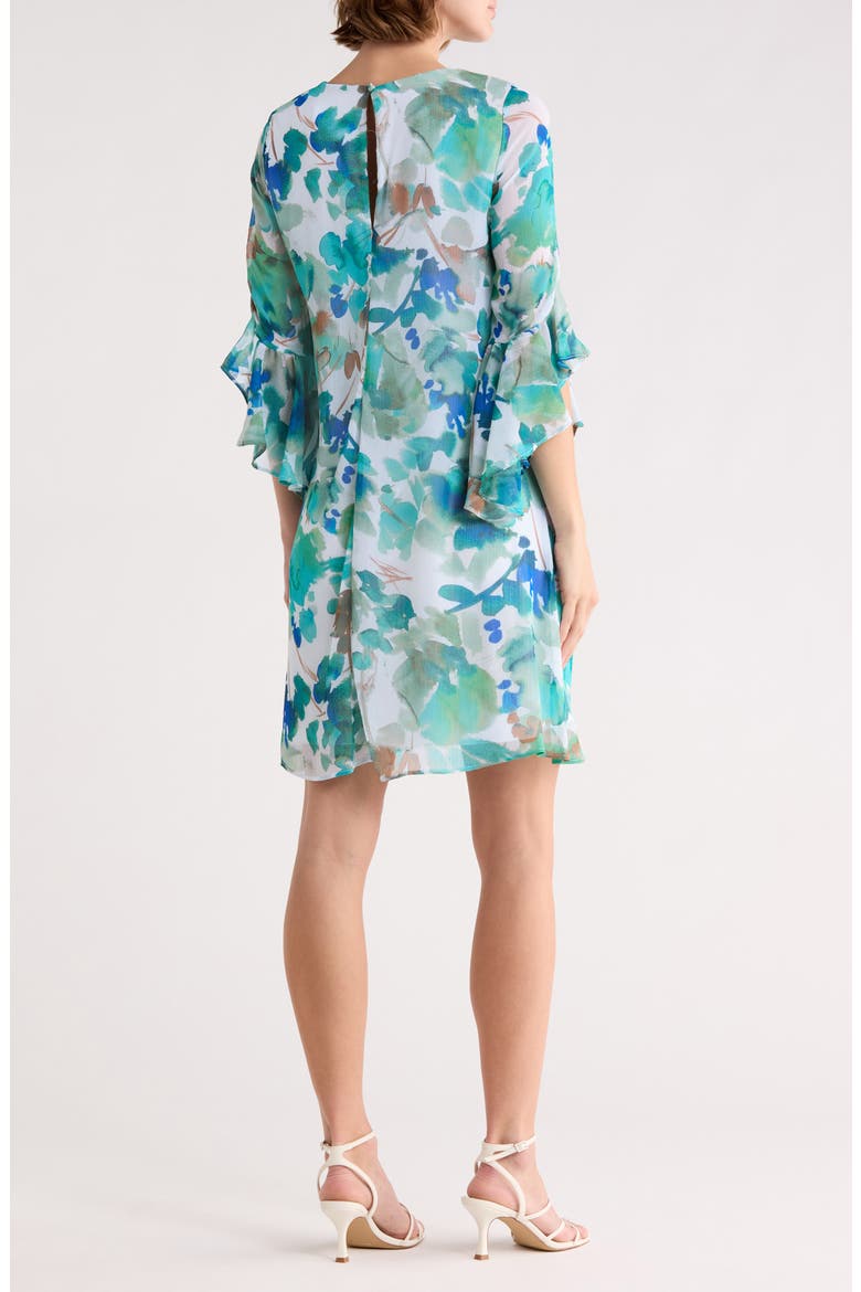 Floral Print Trapeze Dress, Alternate, color, LAKE MULTI