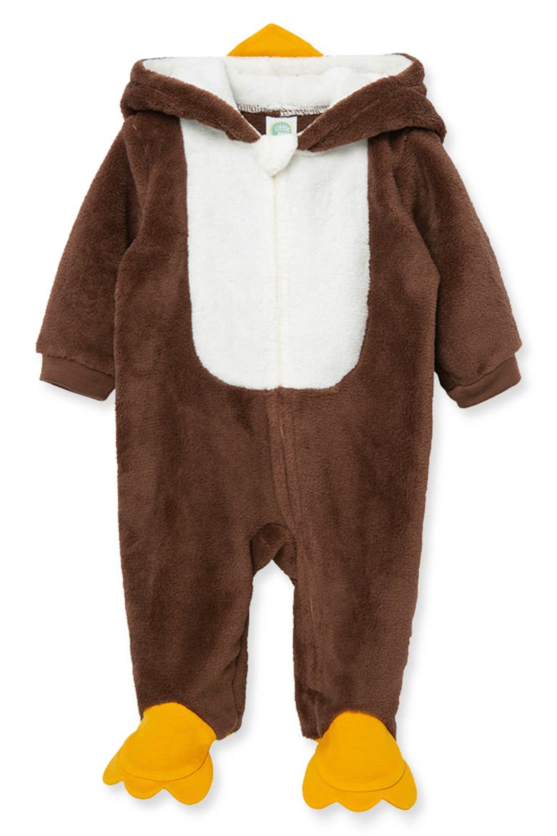 Kids' Turkey Fleece Footie, Main, color, BROWN