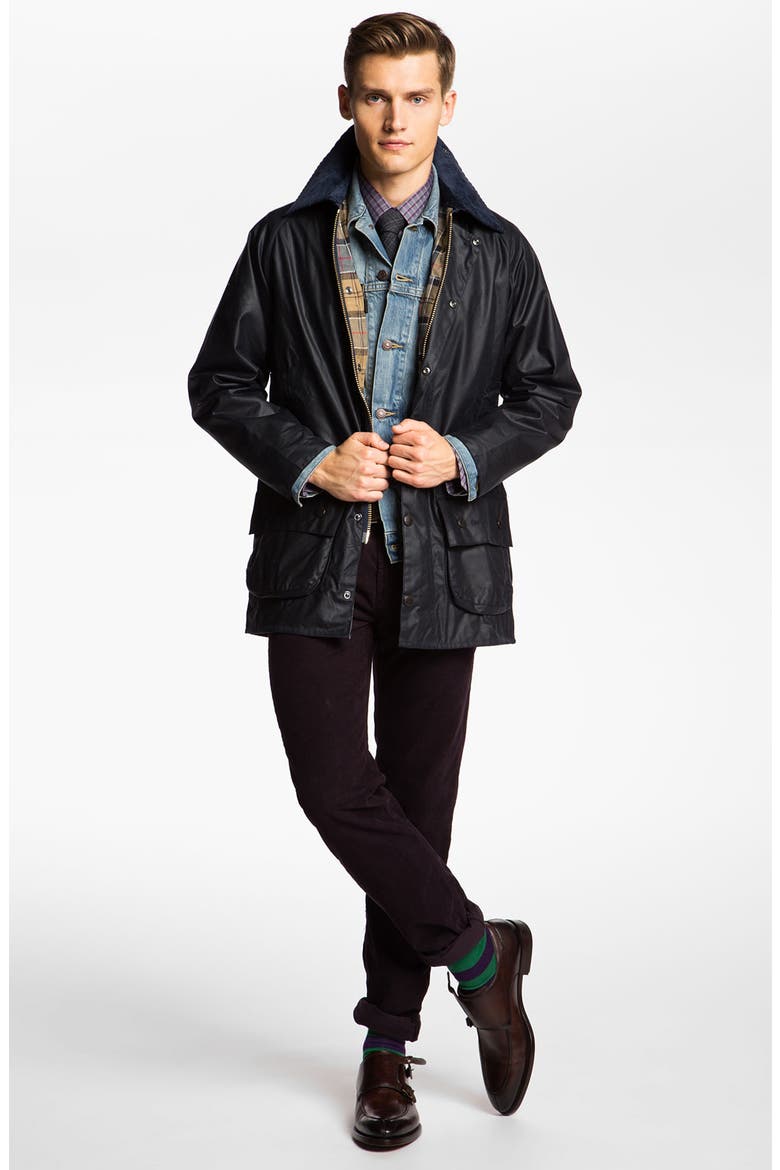 'Beaufort' Regular Fit Weatherproof Waxed Jacket, Alternate, color, NAVY
