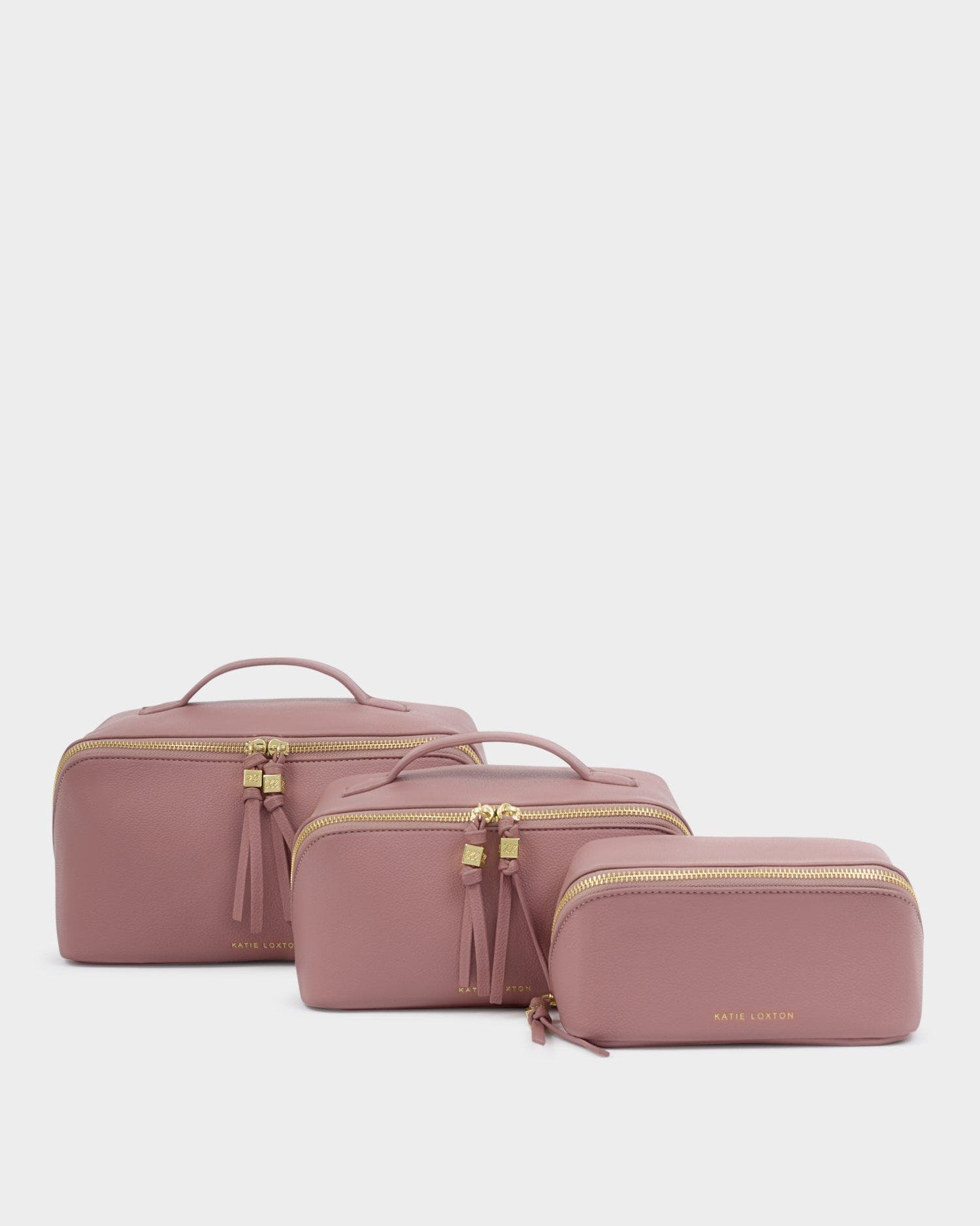 Fold-Out Mirror Makeup Bag in Deep Rose, Alternate, color, Deep Rose