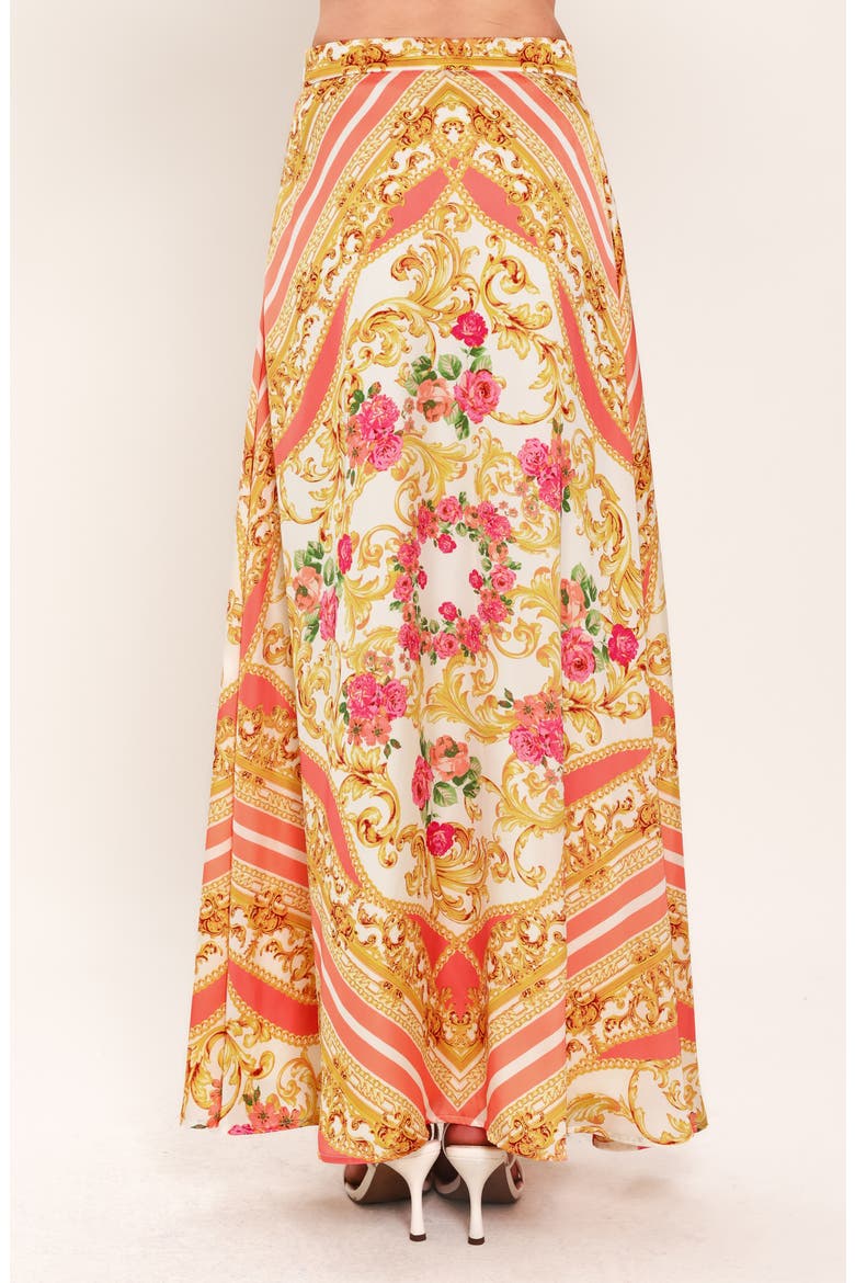 Satin Print Maxi Skirt, Alternate, color, IVORY PINK