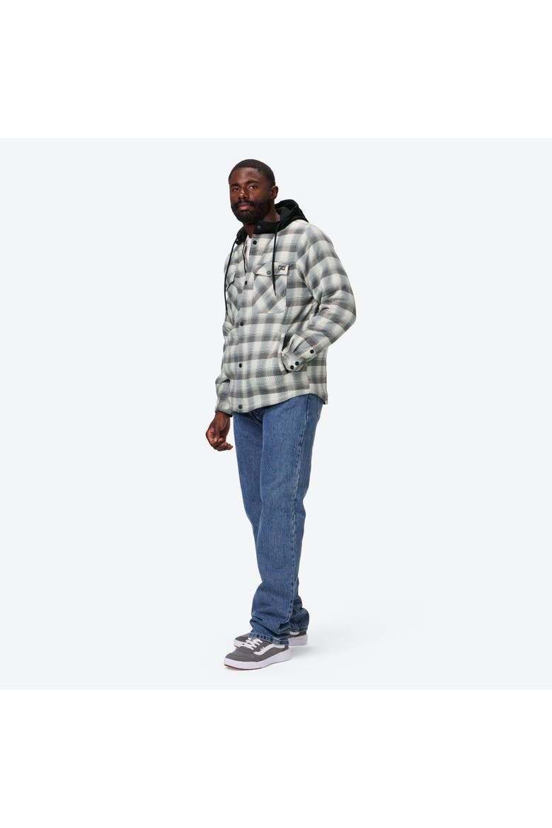 Flannel Heated Hooded Jacket, Alternate, color, Grey
