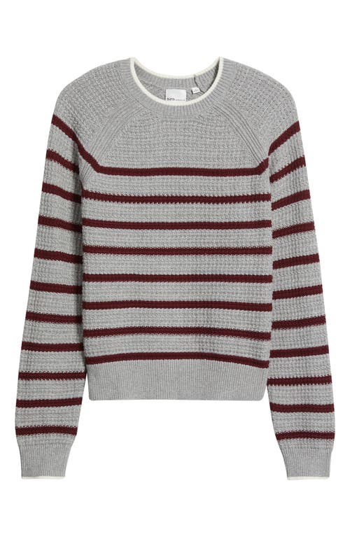 525 Brooks Stripe Cotton Pullover Sweater In Gray
