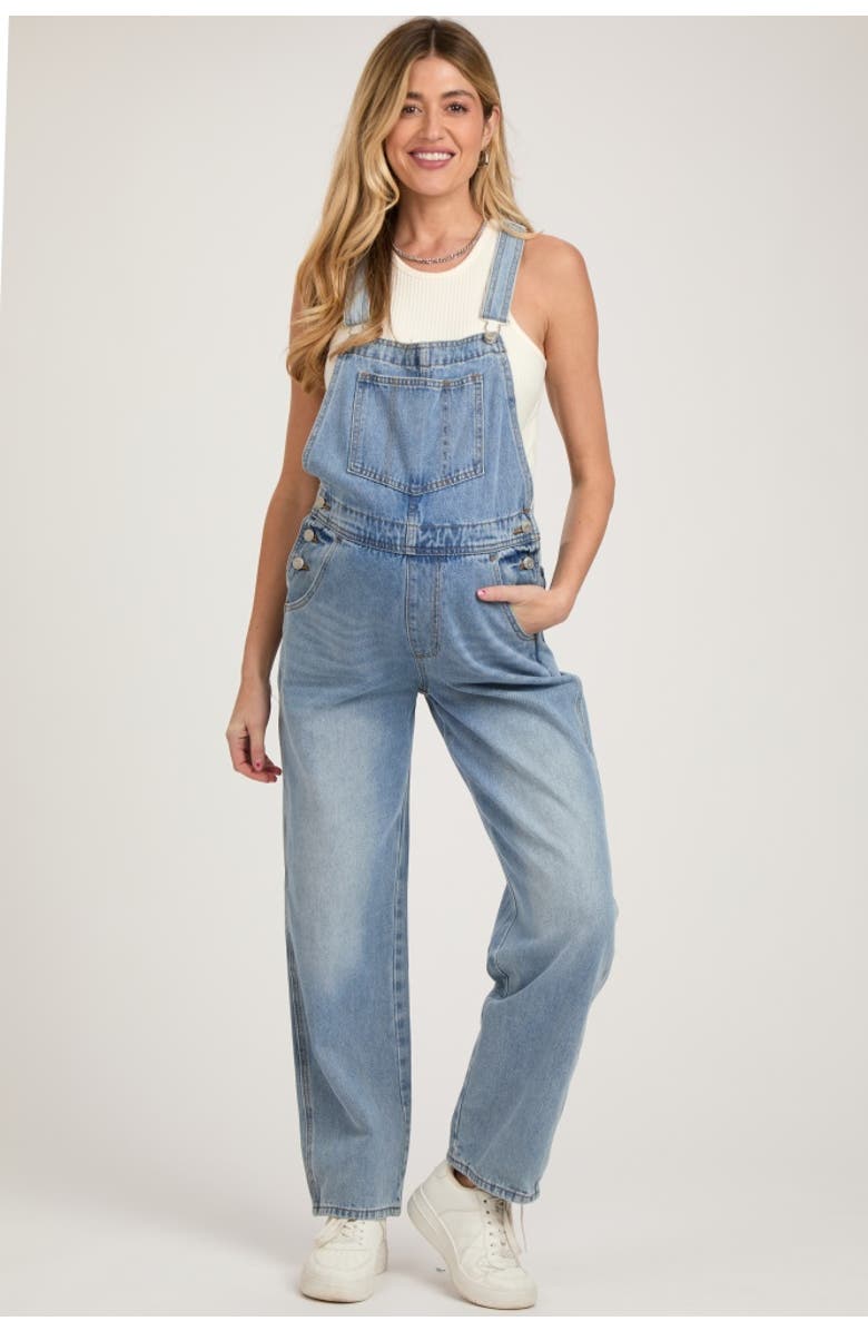 PinkBlush Denim Front Pocket Overall, Main, color, Denim
