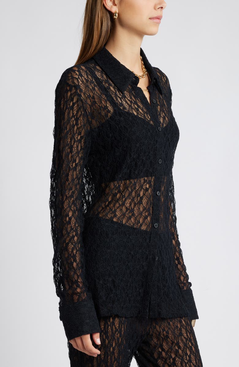 Open Edit Lace Button-Up Shirt, Alternate, color, 
