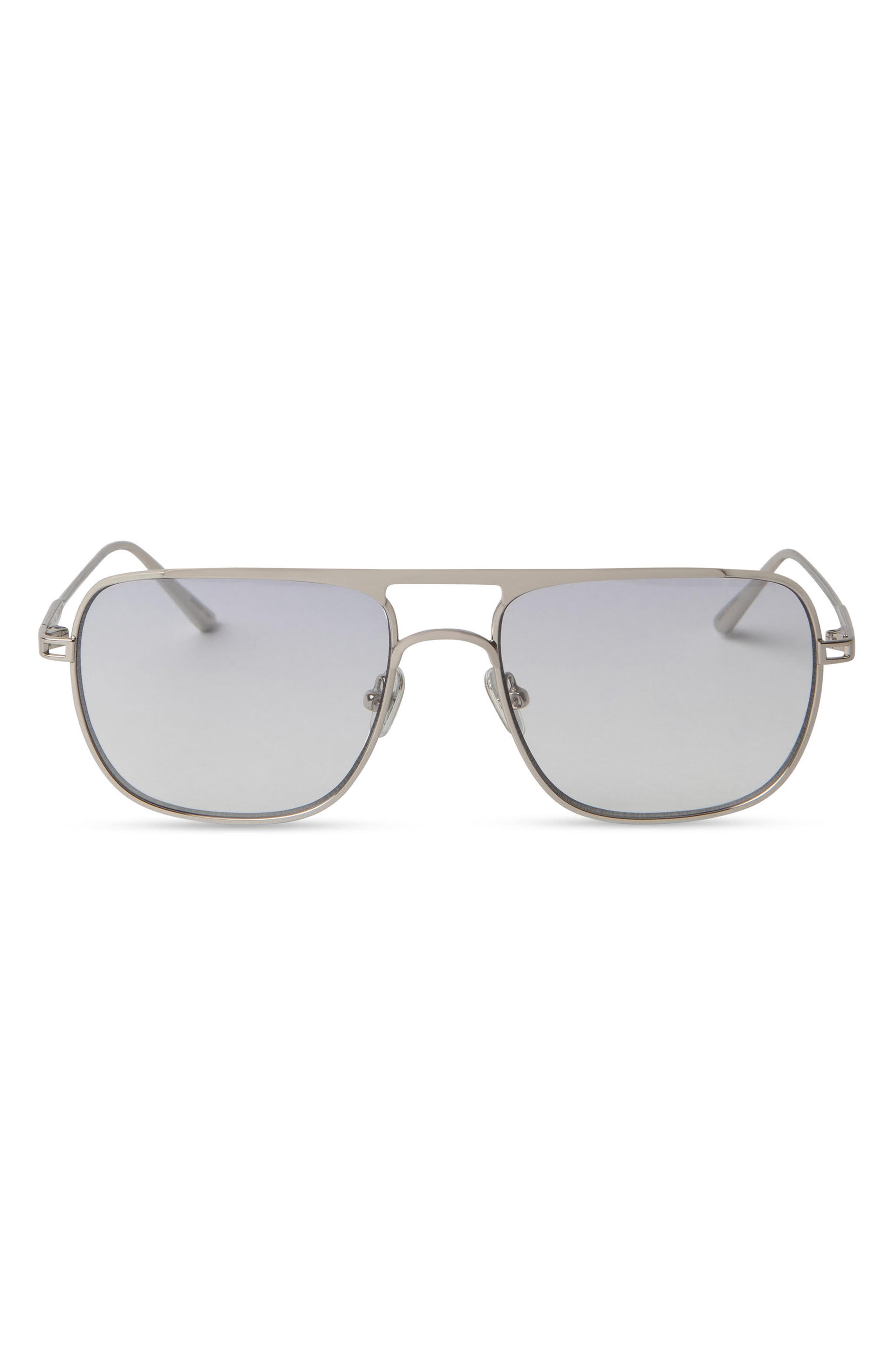 Elisa Johnson Jane 54mm Flat Top Navigator Sunglasses in Silver Metal 
