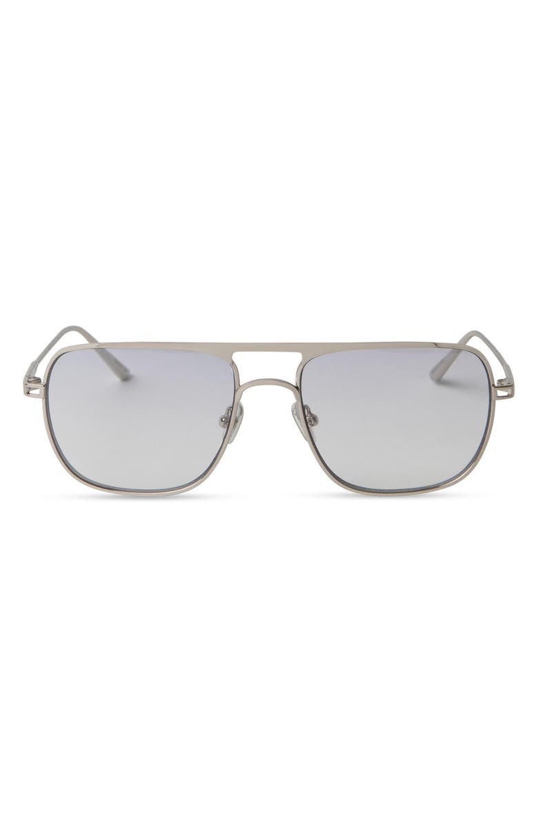 Elisa Johnson Jane 54mm Flat Top Navigator Sunglasses, Main, color, Silver Metal