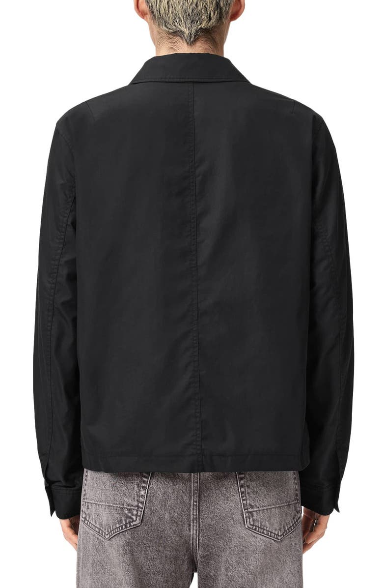 AllSaints Trey Cotton Blend Jacket, Alternate, color, Jet Black