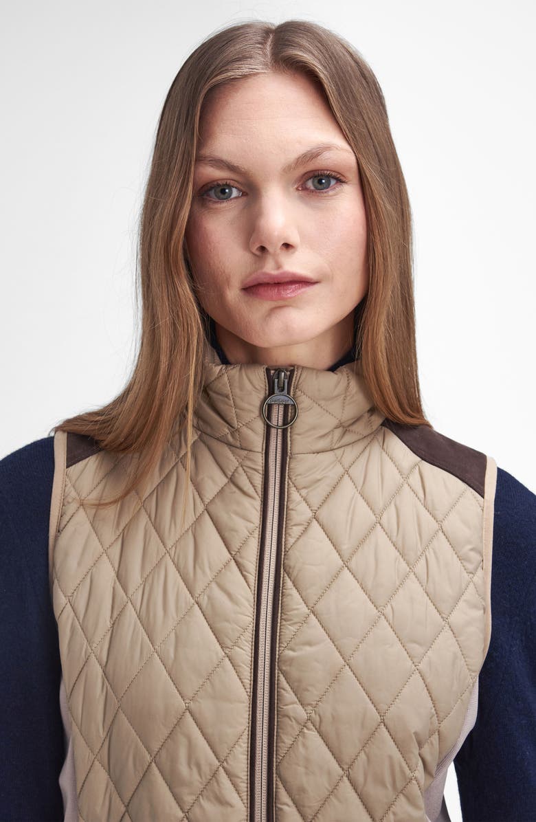 Barbour High Field Quilted Gilet Vest, Alternate, color, Sand Dune/ Gardenia