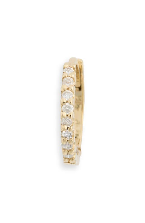 Cleo Mini Pavé Diamond Single Huggie Hoop Earring