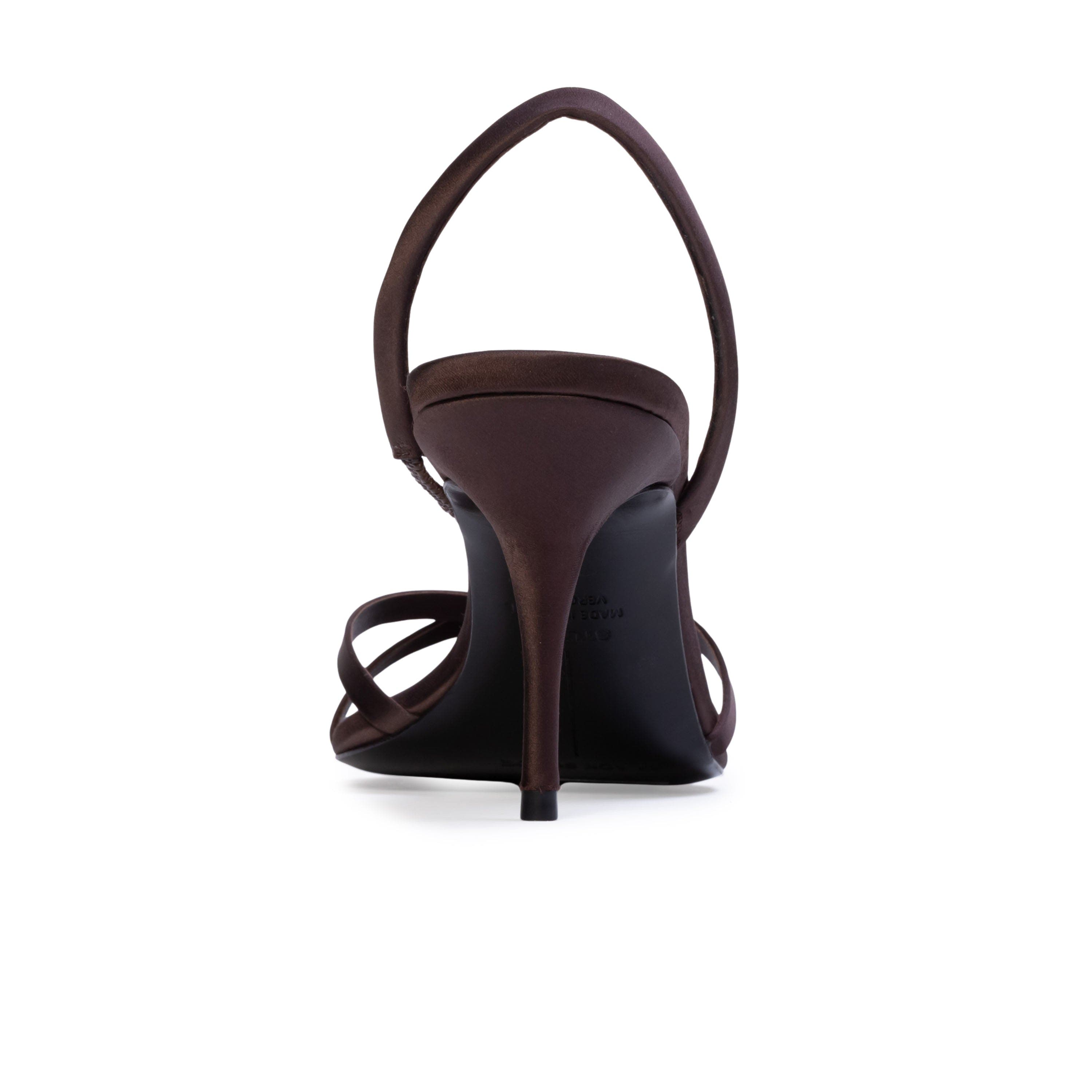 BLACK SUEDE STUDIO Jolla 80 Satin Slingback Sandal, Alternate, color, Cacao Satin