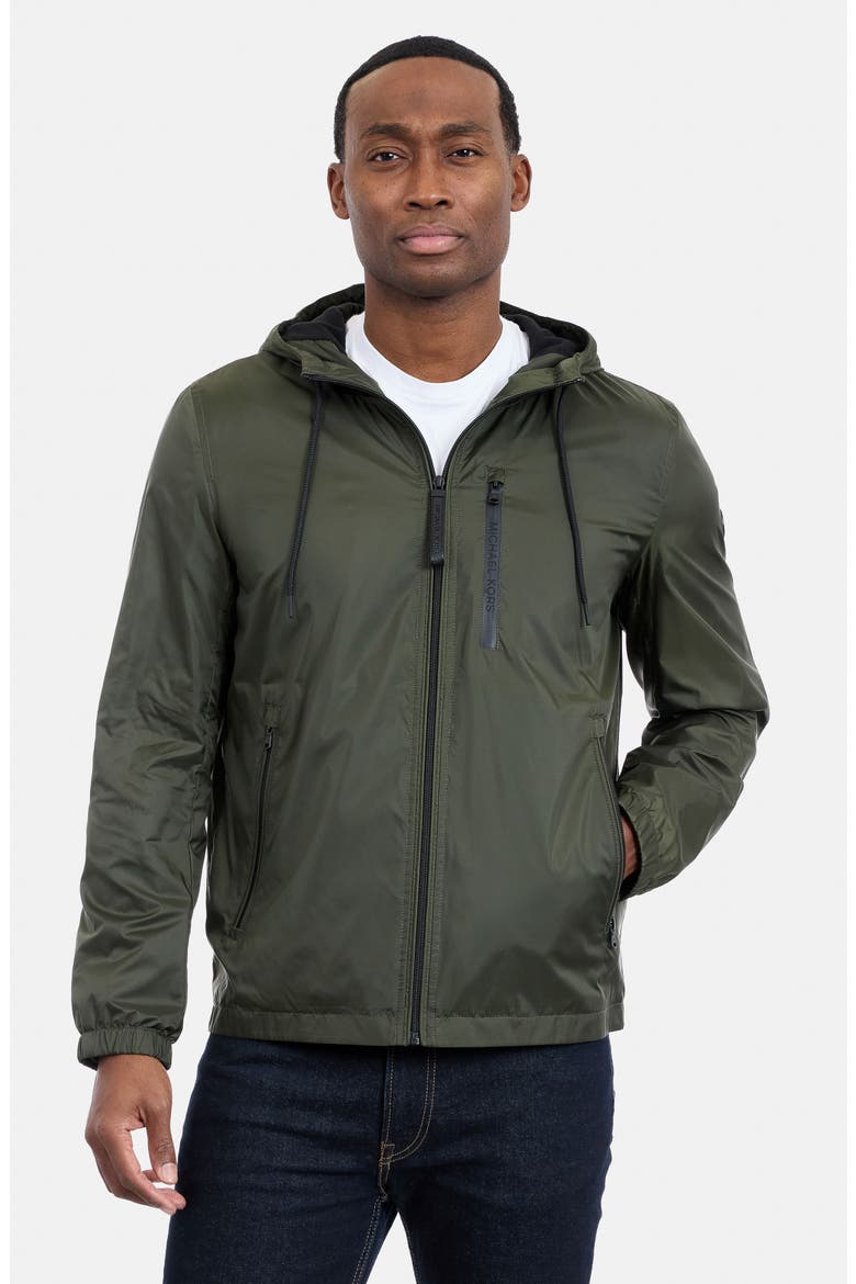 Hooded Windbreaker Jacket, Alternate, color, OLIVE