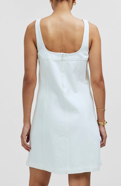 Madewell Denim A-line Sleeveless Minidress In Tile White