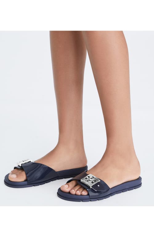 Tory Burch Buckle Slide Sandal In Blue