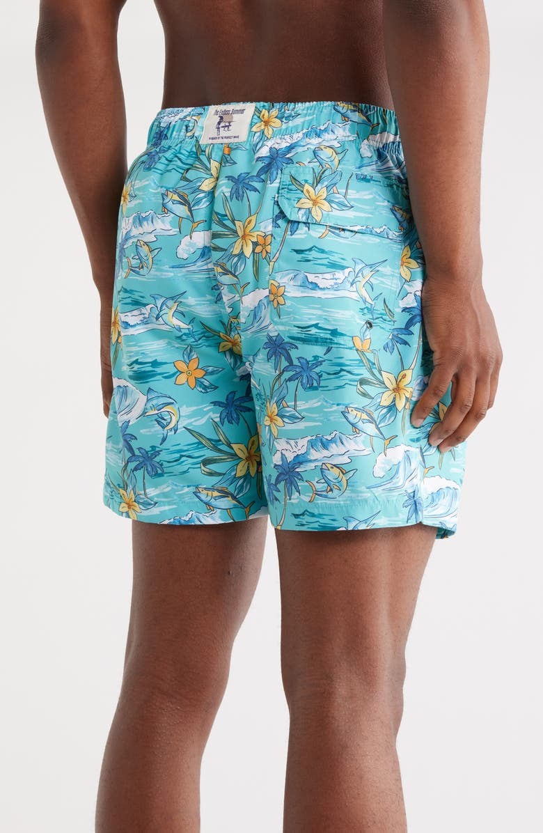 Vintage Summer Water Repellent Stretch Volley Swim Trunks, Alternate, color, 