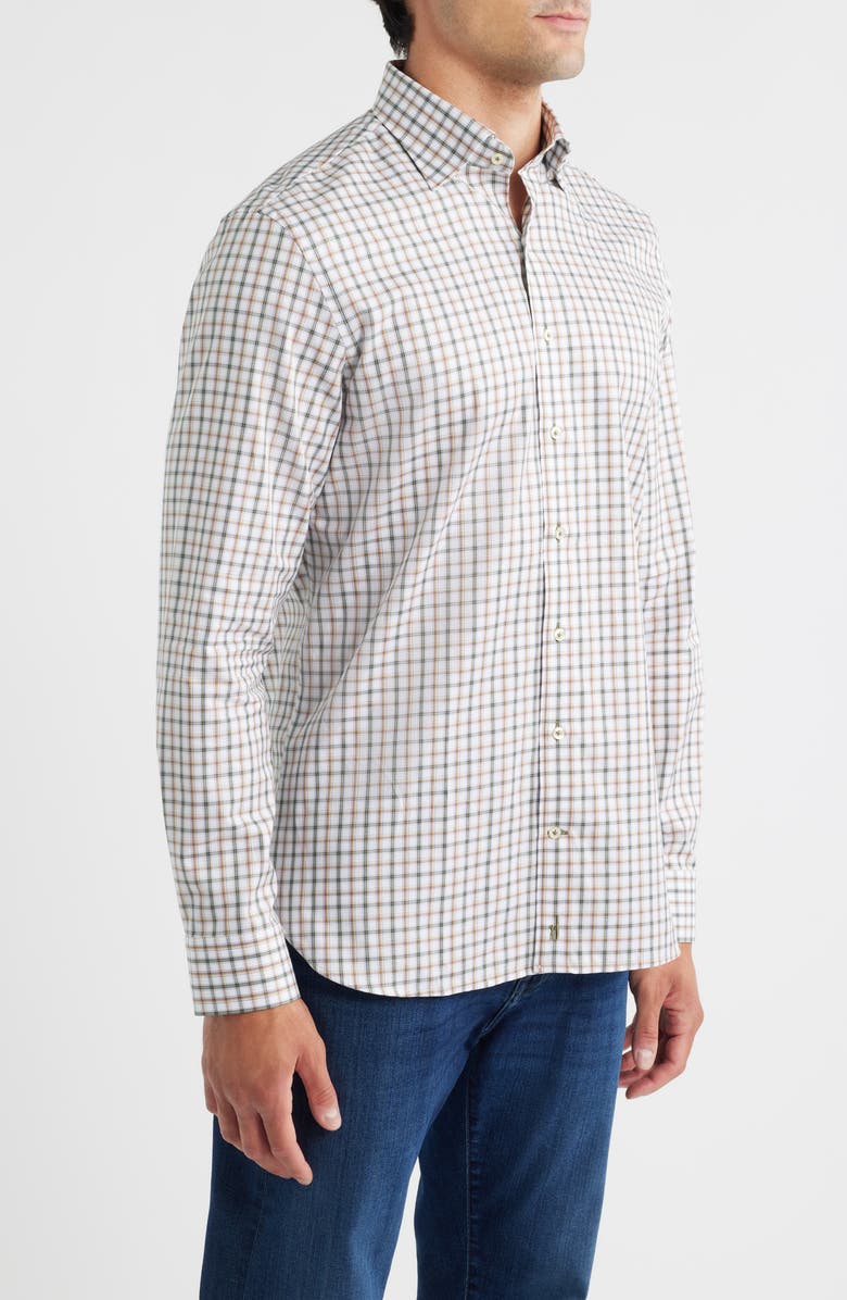 johnnie-O Chiles Check Cotton Button-Down Shirt, Alternate, color, Forest