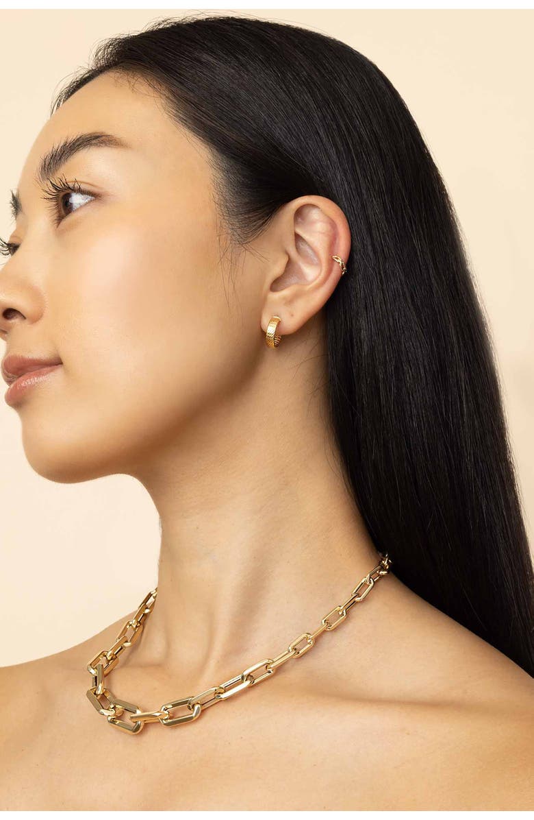 Oradina 14K Yellow Gold Venice Link Ear Cuff, Alternate, color, Yellow Gold