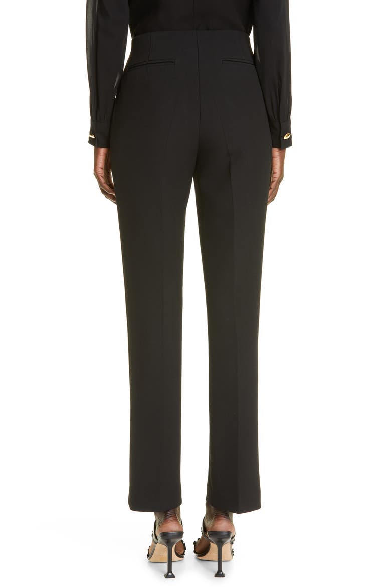 Michelle Stretch Crepe Slim Leg Pants, Alternate, color, BLACK