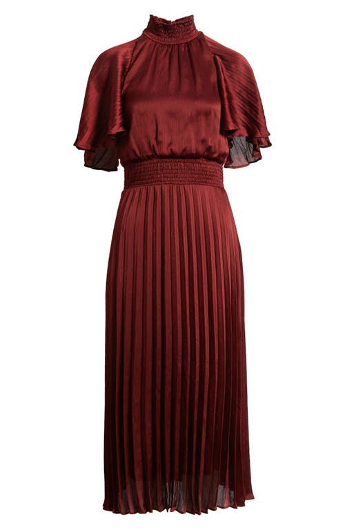 Julia Jordan Flutter Sleeve Pleated Midi Dress