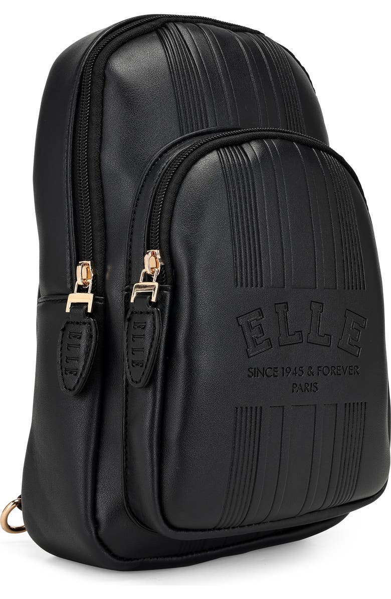 ELLE Roamer 2.8L Vegan Leather Chic Crossbody Bag, Alternate, color, Black