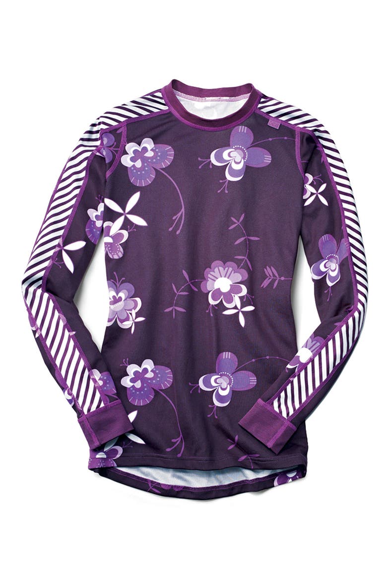 Stripe Crewneck Graphic Tee, Alternate, color, DEEP VIOLET PRINT
