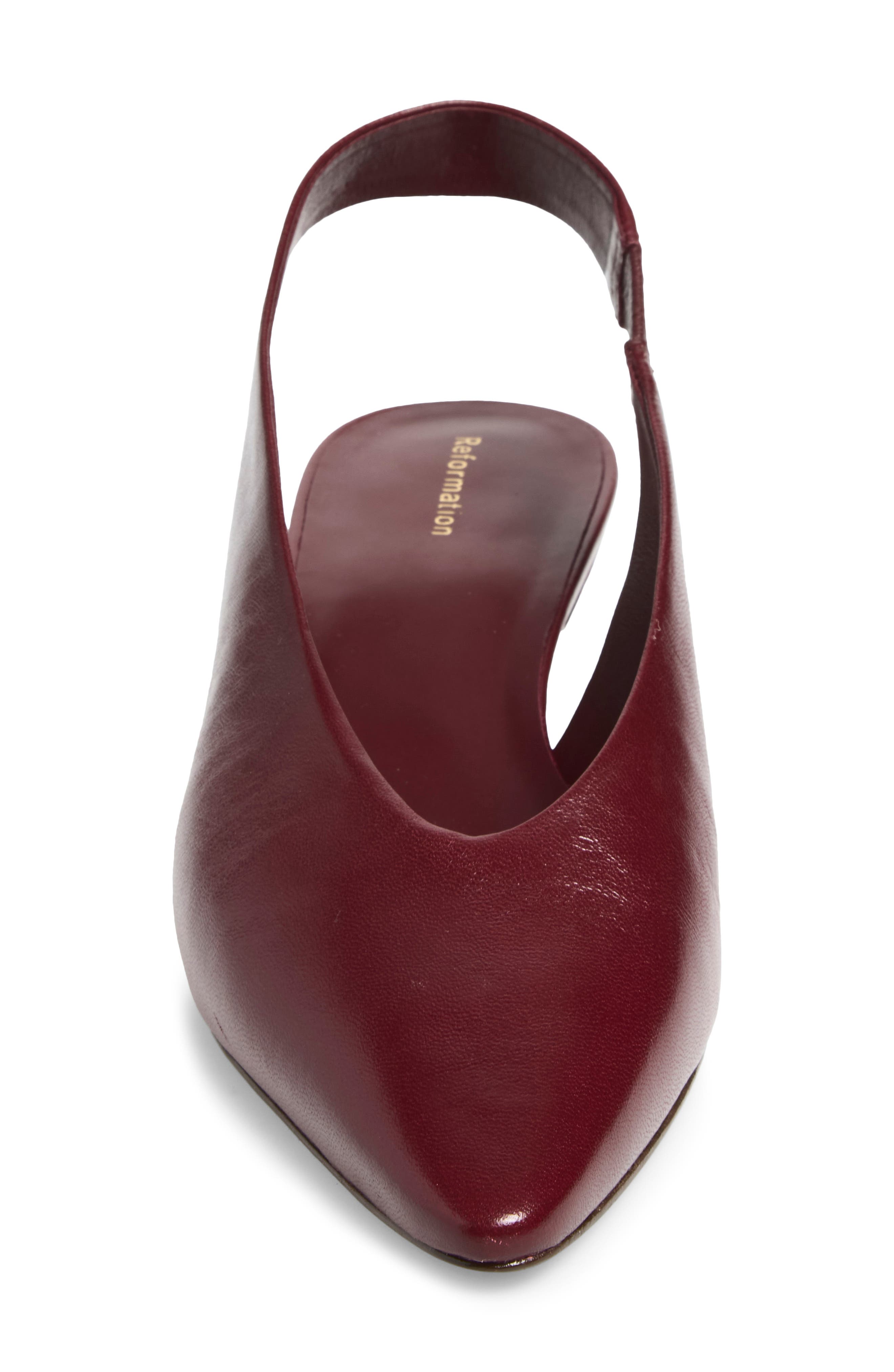 Calista Leather Slingback Pump, Alternate, color, OXBLOOD LEATHER