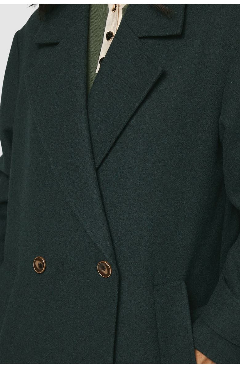 Wallis Double Breasted Car Coat, Alternate, color, Green