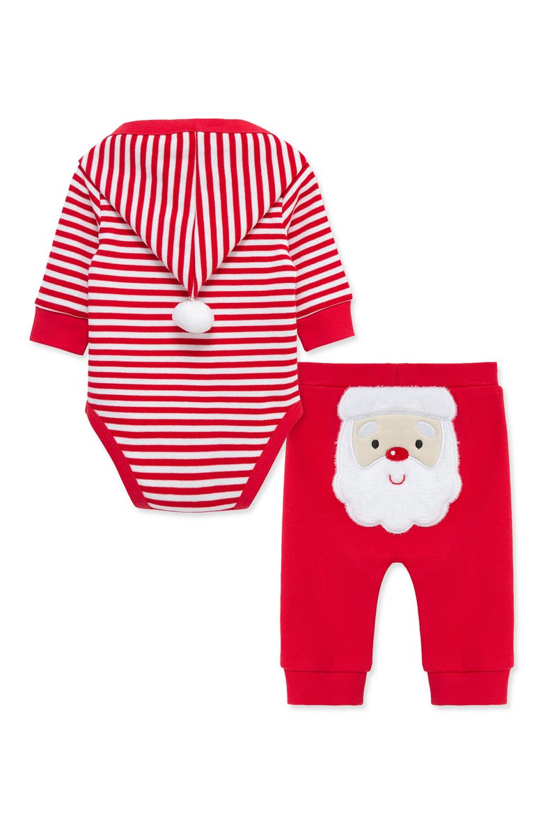 Kids' First Christmas Hooded Bodysuit & Pants Set, Alternate, color, RED