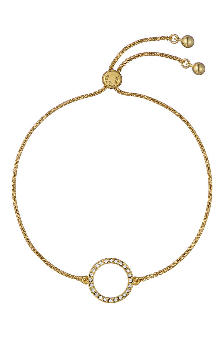 Hela Crystal Hoop Slider Bracelet, Main, color, GOLD TONE CLEAR CRYSTAL