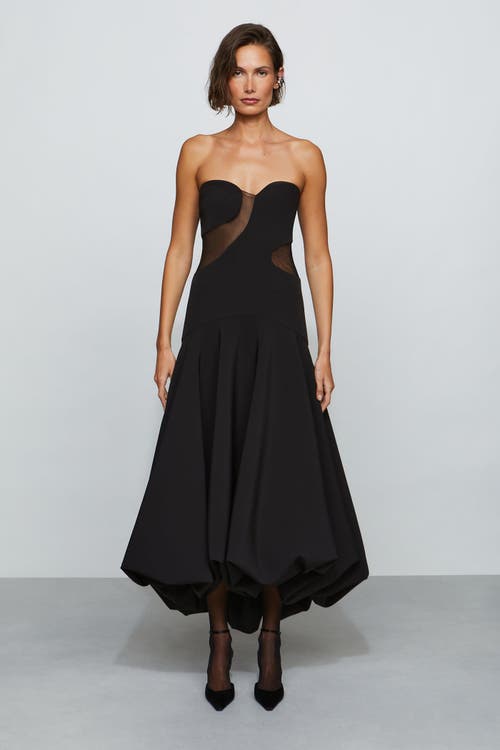 Et Ochs Daniella Strapless High-low Bubble Gown In Black