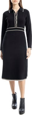 MAX STUDIO Tipped Long Sleeve Sweater Dress