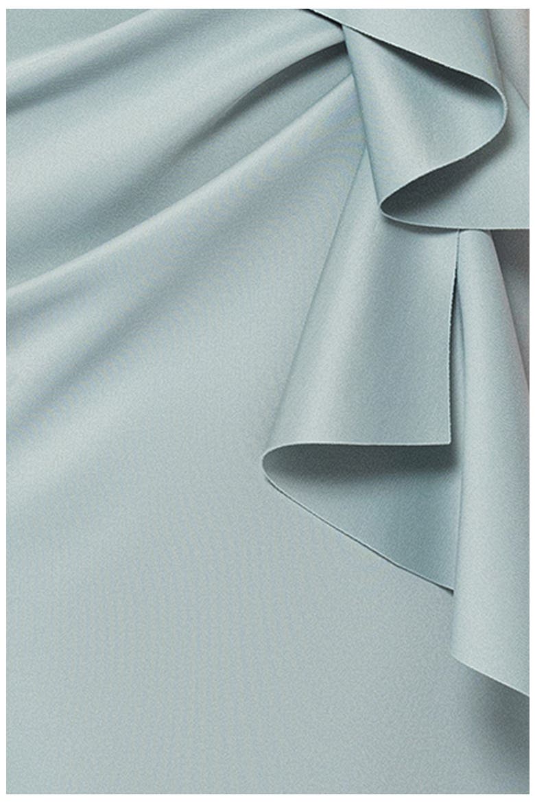 Off the Shoulder Ruffle Scuba Crepe Gown, Alternate, color, SAGE