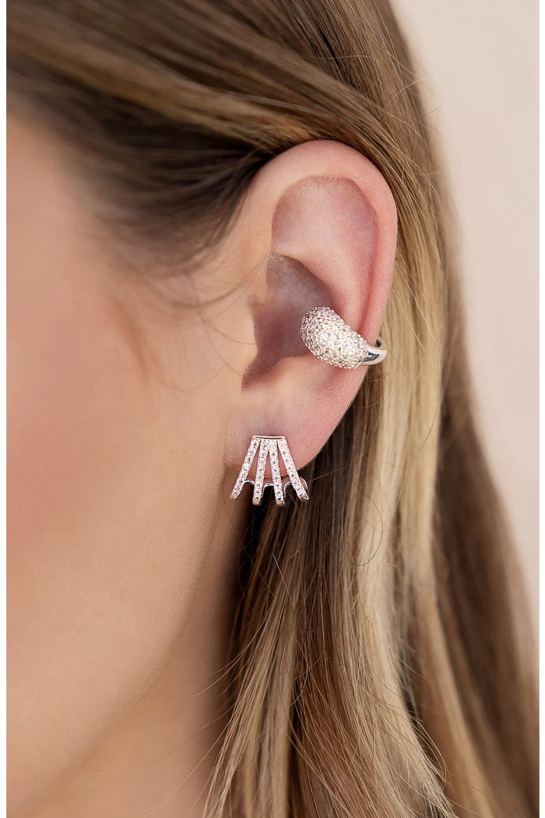 Angel Wings Drop Earrings, Alternate, color, SILVER