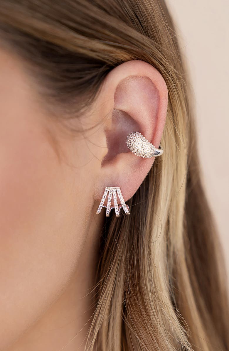 Ettika Angel Wings Drop Earrings, Alternate, color, Silver