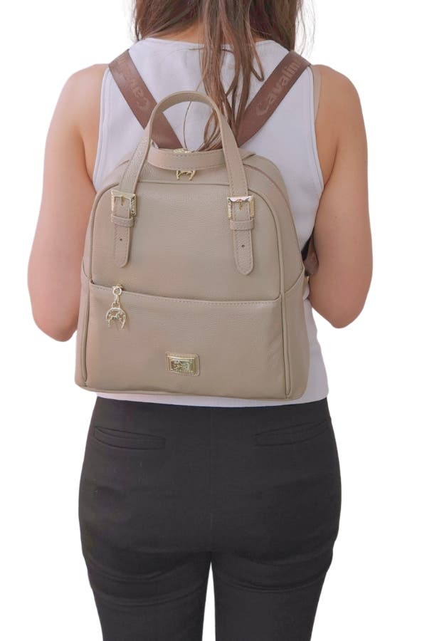 Muse 548 Pebbled Leather Backpack, Alternate, color, Light Sand