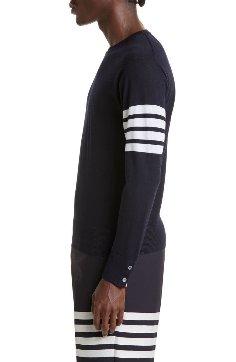 Thom Browne Merino Wool Pullover, Alternate, color, Navy